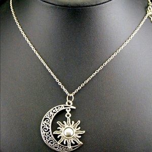 Sun and moon pendant necklace